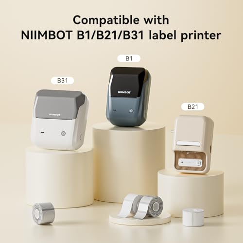 NIIMBOT Labels 3 Rolls Set for B1/B21/B31 Sticker Printer, 50x50mm (1.97'' x 1.97'') 150 Labels/Roll, Refill Labeling Tape for Home School Office Small Business (White) - color: 50mm×50mm-white