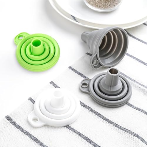6-piece Kitchen Funnel Set, 2026 new Food Funnel Silicone Foldable Kitchen Funnel, Upgraded Kitchen Bottle Funnel, Kitchen Utensil (6 Pack) - color: 6 Pack