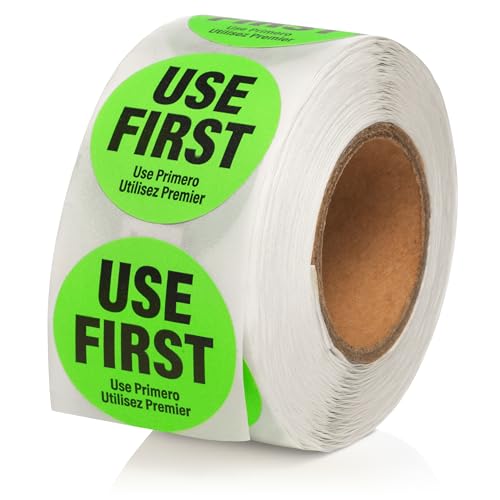 1000 Labels Use First Stickers for Food Service, 1.5-inch Wide, by Sutter Signs - color: Green