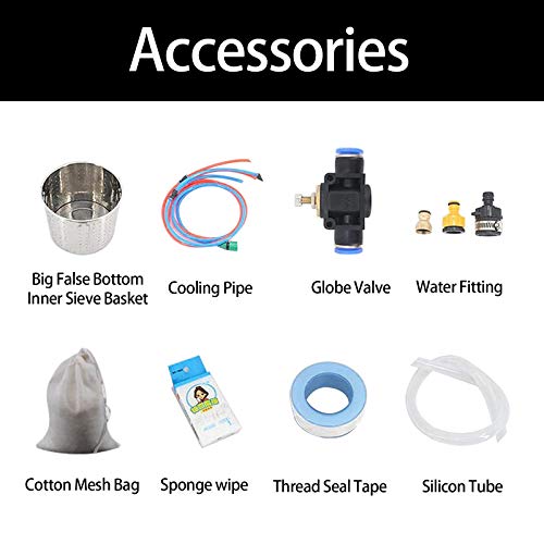 YUEWO Still 13.2Gal/50Litres Stainless Steel Wine Making Kit Water Distiller Home Brewing Kit for DIY Whisky Wine Brandy Gin Vodka - size: 13.2Gal/50Litres