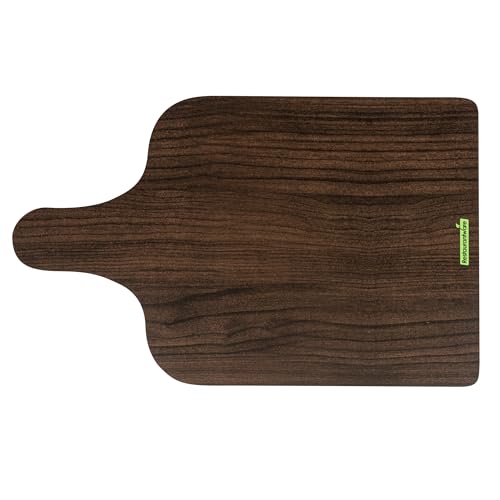 Cater Tek 15.8 x 9.8 Inch Charcuterie Boards, 10 Faux Wood Cheese Boards - WIth Handle, Stackable, Dark Paper Cardboard Charcuterie Boards, Disposable, For Serving At Catered Events - Restaurantware - color: Dark, size: 15 3/4"