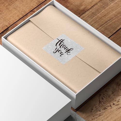 2" x 2" Square Thermal Labels Stickers, Holographic Glitter Thermal Stickers Labels, Waterproof Direct Thermals Label for Small Business, DIY Design- Silver - color: Holographic Silver, size: 2 X 2