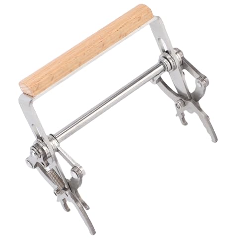 Srliya Beekeeping Gripper, Wood Handle Stainless Steel Bee Hive Frame Lifter Holder with Ergonomic Design, for Honey Harvesting Hive Inspections Colony Checks