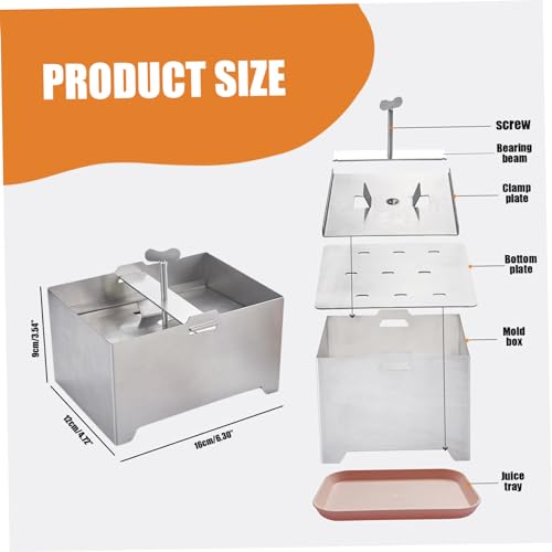 Cheese Press,Tofu Press, Stainless Steel Tofu Presses, Adjustable Paneer Maker with Drain Hole and Drip Tray, Cheese Press for Making 1kg Tofu