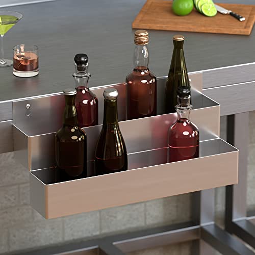 Stainless Steel Double Tier Speed Rail, Liquor Rack, Speed Rack, Bottle Holder - 22 Inch - size: 22 Inch, style: Double Tier