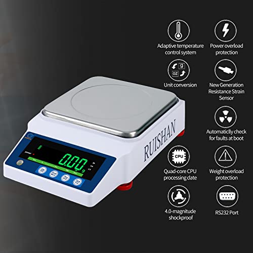 Lab Precision Analytical Balance - 2000 x 0.01g | 4.4x0.00002 lb | Electronic Weighing Scale | 01 Gram Scale for Chemistry, Labs, Jewelry - size: 2000 G/0.01 G (Standard)