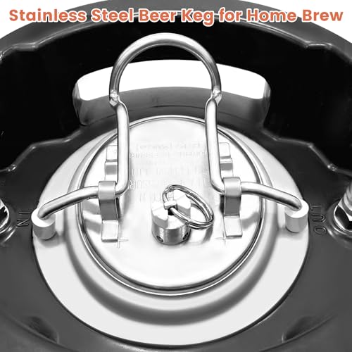 5 Gallon Ball Lock Keg, Stainless Steel Corny Keg with Dual Rubber Handle, Equipment for Craft Beer Dispenser for Home Brew(20L)
