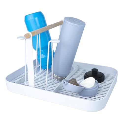 Countertop Drying Rack for Insulated Water Bottles, Glasses, Sports Bottles, Baby Bottles, and More - Drainage Tray for Easy Cleaning and Drying - Practical and Stylish