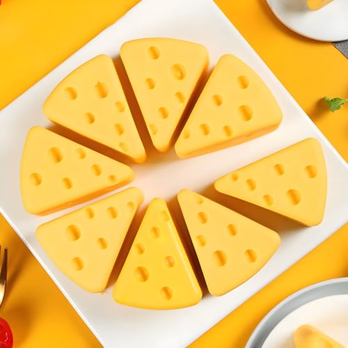 3D Cheese Silicone Baking Molds for Mousse Cake, 8-Cavity Chocolate Pan for French Dessert Pudding Ice Cream Candle - color: White-R0007