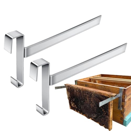 Bee Frame Holder - Bee Hive Frame Rack | Stainless Steel Beekeeping Tool | 2 Pack 21x15cm, Holds 5 Frames, Rustproof, for Beekeeper Hive Inspection Frames Support, Beekeeping Supplies
