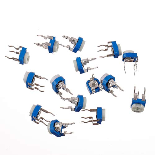 BOJACK 15 Values 150 pcs 100 Ohm- 2M Ohm Variable Resistor 6mm Potentiometer Assortment Kit packag in a Clear Plastic Box