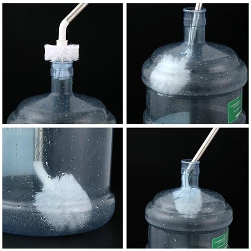 Bottle Brush for 5 Gallon Jug, L Shaped 5 Gallon wat-er jug Cleaner, 24 Inch Length Cleaning Brush, Replaceable Brush Head, Carboy Brush for Family Bottles