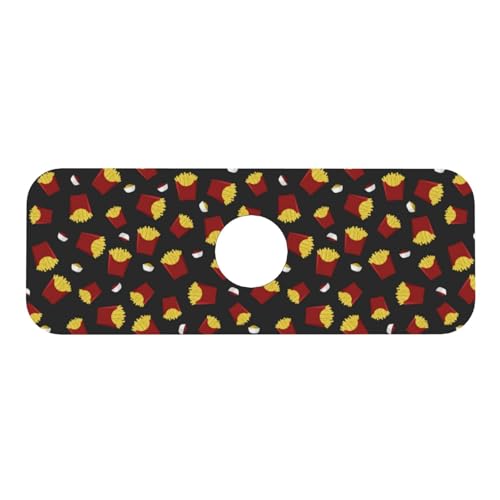 French Fries Ketchup Faucet Mat For Kitchen Sink, Absorbent Countertop Protector, Quick Dry Sink Splash Guard Pad, Waterproof Draining Mat 15" X 5.5" - color: Style 8