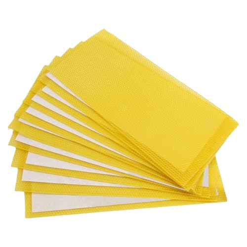 Saihisday 10Pcs Beehive Foundation 8-1/2-Inch Wax Coated Foundation Sheet Deep Bee Hive Beeswax Waxed Foundations Bee Waxed Sheets for Bee Frame