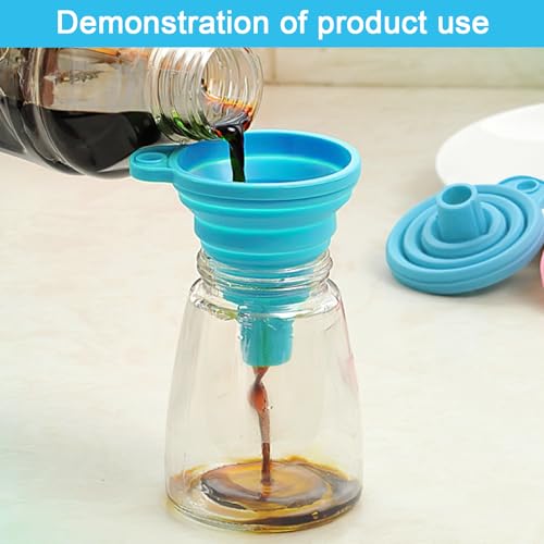 3 Pcs Portable Silicone Collapsible Funnel - Food Grade Mini Funnel for Liquids, Kitchen Use,Compact, Reusable Liquid Dispenser, Blue|Green|Pink - color: 1Pink+1Green+1Blue