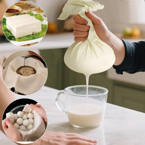 2pcs Reusable Cheesecloth, 50x50cm, 100% Cotton Food Filter Cloth, Unbleached Cheese Strainer Cloths For Juice Making Yogurt Coffee Tea Filtering Cheese Making