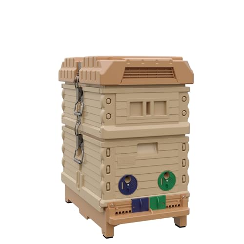 Apimaye Insulated 7 Frame NUC Assembled Medium Super Langstroth Sized Box for Bee Hives with Built in Latches and Handles