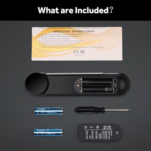 Searon 0.5S Instant Read Digital Meat Thermometer, Electric Food Thermometer Kitchen Essentials Gadgets Waterproof for Grilling Airfryer Cooking BBQ Baking Oil Deep Fry Smoker