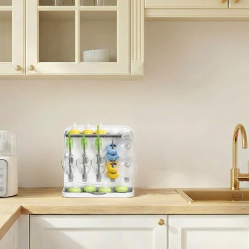 Lifewit Baby Bottle Drying Rack with 10 Hooks, Newborn Essentials Must Haves, Bottle Storage Organizer for Countertop, Cabinet, Rack Dryer Holder for Pacifiers, Pump Parts, Baby Stuff - size: Medium-10 Hooks