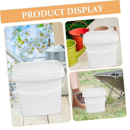 SOLUSTRE 2pcs Plastic Buckets Bulk Square Food Grade Bucket Lids Brining Container Lid Kitchen Containers - color: White