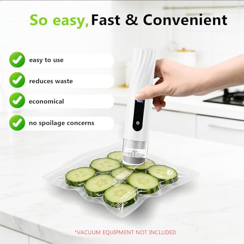 Reusable Vacuum Sealer Bags for Food – 30 Pack 10.2 * 11 Inches, Leak-Proof & BPA-Free, Includes 3 Free Bag Clips, Ideal for Food Storage, Freezer & Handheld Vacuum Sealer Compatible | Leak-Proof - size: 30*Small Bags (10.2x11 in)