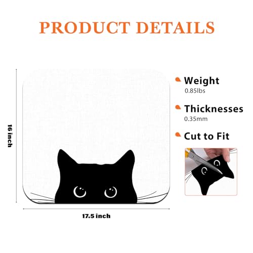 Black Cat Dish Drying Mat - Funny Black Cat Absorbent Dish Drying Mat for Kitchen Counter, Coffee Bar Mat, Coffee Maker Mat for Countertops, 16x17.5 Inch