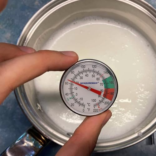 MEASUREMAN Milk Thermometer, Food/Meat Instant Read Thermometer, Pocket Size, Dishwasher Safe, Red, for Meat/Food Cooking and Grilling/Oven, Milk Foam, Coffee Drinks - size: 1 Pack