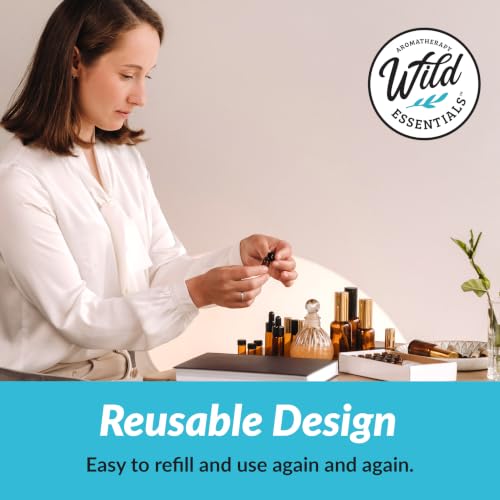mEssentials 10ml Amber Glass Bottles with Euro Dropper Caps - Great for Essential Oils, Perfumes and DIY Aromatherapy - Easy to Fill, Clean and Reuse - Protective and Durable (8)