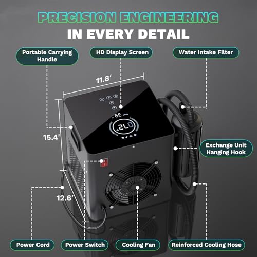 Cold Plunge Chiller Pro, Upgraded 1/2HP Ice Bath Chiller for Any Tub, Cools to 39°F, No Pump or Plumbing Needed, WiFi App Control, Ready-to-Use for Outdoor Home Cold Therapy