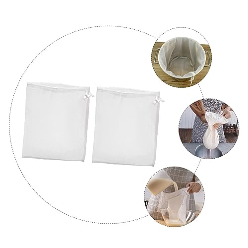 2pcs Wine Bag Mesh Filter Funnel Strainer Media Winemaking Bag Food Grade Drain Filter