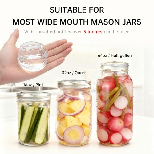 2Pcs Fermentation Glass Weights for Wide Mouth Jars - Pickle Bottles with Sealing Lids for Efficient Fermenting - Durable, Transparent Fermenting Lids and Weights for Sauerkraut (F Stripes) - size: F Stripes