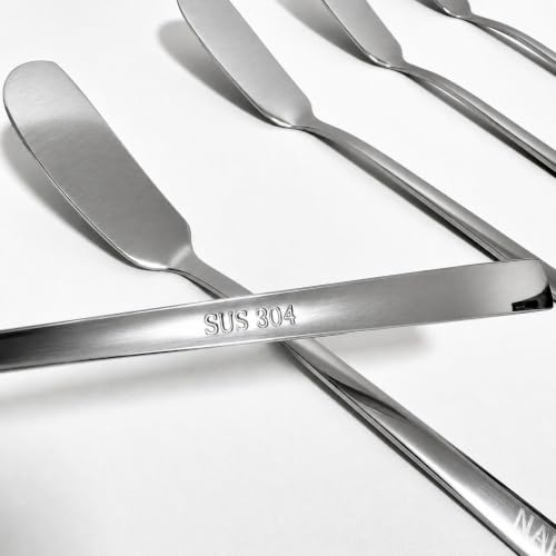 Butter Spreader Knives Set of 5, 304 Stainless Steel Butter Knife Set, Dishwasher Safe Cheese Spreaders for Charcuterie, Jam and Cream Cheese