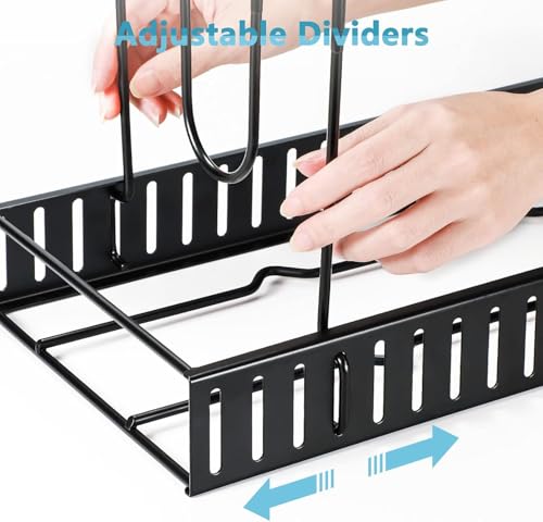 ORDORA Pots and Pans Organizer for Cabinet 16.61 Height 2 Pack, 8 Tier Pot Organizers Rack with 3 DIY Methods, Adjustable Pan Organizer under Cabinet Kitchen Organization and Storage - style: M-16.61"H-LightDuty-2Pack