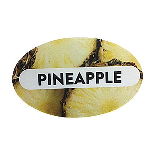 Pineapple Grocery Store Food Labels 1.25 x 2 Inch Oval Shape 500 Total Adhesive Stickers - color: Pineapple