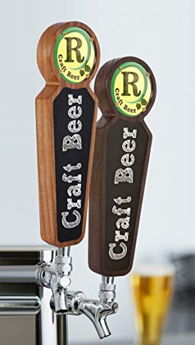 TESLYAR Wooden Beer Tap Handle for Kegerator – Large Chalkboard Keg Tap Handle Display for Bar, Brewery, Homebrew – Customizable Beer Faucet Handle (Brown) - color: Brown