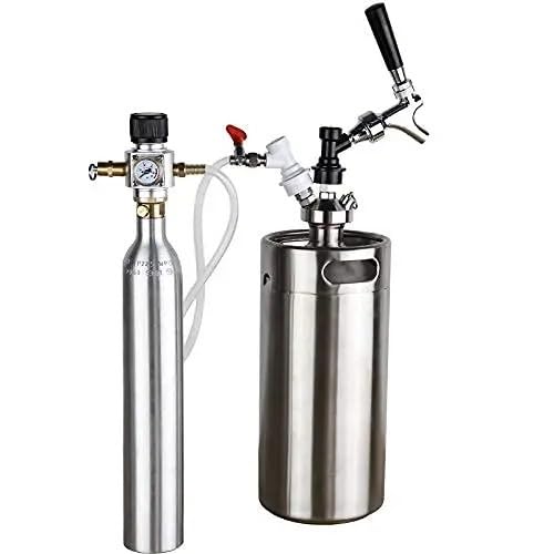 Home Brew Equipment Kegging Tools Mini Gas Regulator Soda Keg Regulator Co2 Keg Charger 0-90PSI for Soda Maker Sparkling Water Beer Soda Bottle Tr21.4 (Tr21.4)