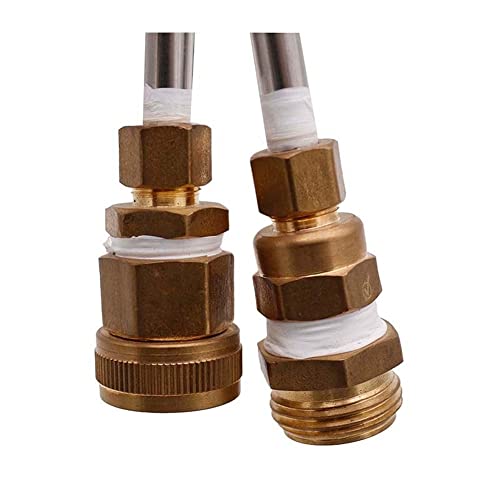 Immersion Wort Chiller/Copper, 25ft(7.62m) Super Efficient Wort Chiller with Garden Hose Fitting 3/8"(9.52) OD 304SS Home Brewing Immersion Wort Chiller silver