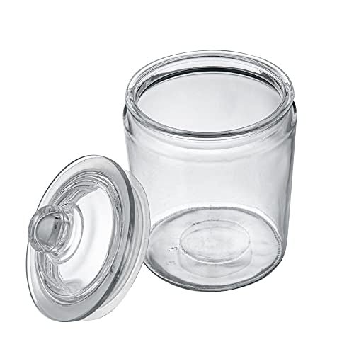 Restaurantware Vetri 0.5 Gallon Glass Storage Jar 1 Dishwashable Glass Cookie Jar - Airtight Seal Wide Opening Clear Glass Candy Jar Knob Handle Lid For Kitchen Laundry Or Storage - size: 0.5 gal
