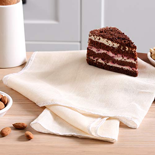 5 Pack Muslin Cloths Reusable for Straining, 100% Unbleached Pure Cotton Cheesecloth, Soft Square Cheese Clothes Weave Fabric Filter for Cooking, Baking (50 x 50 cm Food Strainer Cloth)