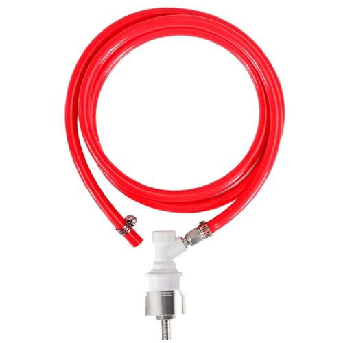 FERRODAY 5.1ft Ball Lock Gas Line Assembly W/SS Carbonation Cap 5/16 Red Long Tubing Gas Tubing Ball Lock Gas Disconnect Set Home Brewing Kit Ball Lock CO2 Gas Hose Assemble for Beer Home Brewing - size: 5ft Gas Line Assembly with Carbnation Cap