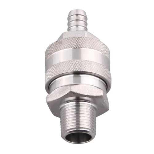 DERNORD 1/2 Inch Stainless Steel Quick Disconnect Set - Beer Brewing Connector Kit (Barb Male/MPT Female)