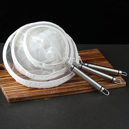 FATCAT Fine Mesh Cheese Cloth, Fine Mesh Strainer Bags, Nut Milk Bag, Cheesecloth for Straining (L-Size*5/ Excluding Bracket) - color: Strainer Bag*5, size: L