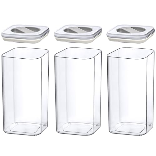 Amazing Abby - Carol - 112-Ounce Acrylic Canister (Set of 3), Plastic Airtight Food Container, Stackable for Pantry Storage, BPA-Free and Shatter-Proof, Perfect for Home and Commercial Use - style: 112 oz (3-Pack)