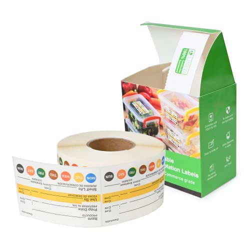 L LIKED Dissolvable Label Shelf Life for Food Rotation Use by Stickers 2 x 3 Inch Roll of 500 Labels