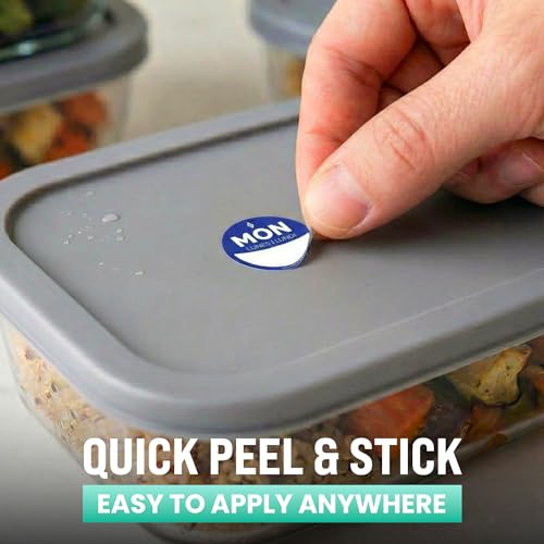 Date Stickers for Food - Day of The Week Day Dots Removable Food Labels, 0.75" Date Dot Stickers for Food Containers, 3500 Labels with Dispenser Box - color: Rotation Labels