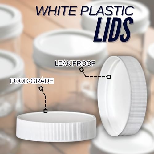 Wide Mouth Mason Jars 32 oz – 2 Pack Quart Size Jars with Airtight Lids and Bands & White Plastic Lid, Ideal for Meal Prep, Canning, Fermenting and DIY Projects, Microwave & Dishwasher Safe. - color: Quart, size: 32 Ounce (Pack of 2)