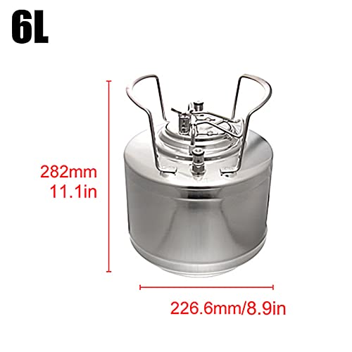 Mini Stainless Steel Beer Keg,Portable Home Dispenser System to Keep Fresh for Home Kitchen Brewing Beer,Keeps Carbonation for Craft Beer Draft and Homebrew,6L - size: 6L