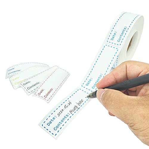 600pcs 1 x 3 Inch Removable Storage Stickers,Self-Adhesive Food Freezer Date Labels-Waterproof Oil-Resistant Easy Clean Leaves no Residue Perfect for Kitchen Containers,Blue Labels - color: 600pcs-blue