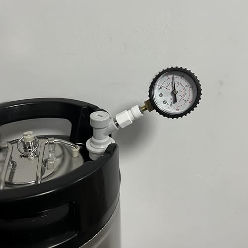 0-40PSI Brew Ball Lock Dial Keg Pressure Quick Tester Corny Beer Barrel Leaking Finder Handy Homebrew Kegging Pressure Tester