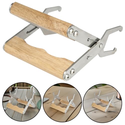 Gadpiparty 3pcs Beehive Frame Gripper and Clip Set for Beekeeping Supplies – Stainless Steel Hive Frame Holder with Wood Handle for Beekeepers and Hive Maintenance